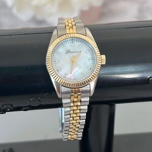 Deauville gold tone & silver women’s watch with crystals